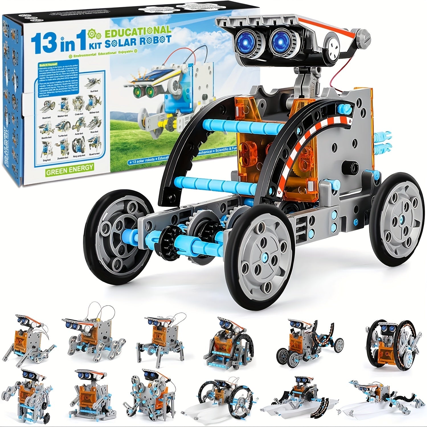 13-in-1 STEM Projects Solar Robot Toy for Kids Ages 8 9 10 11 12 Years Old, Building Science Educational Toys Birthday Gift for Kids Boys Girls