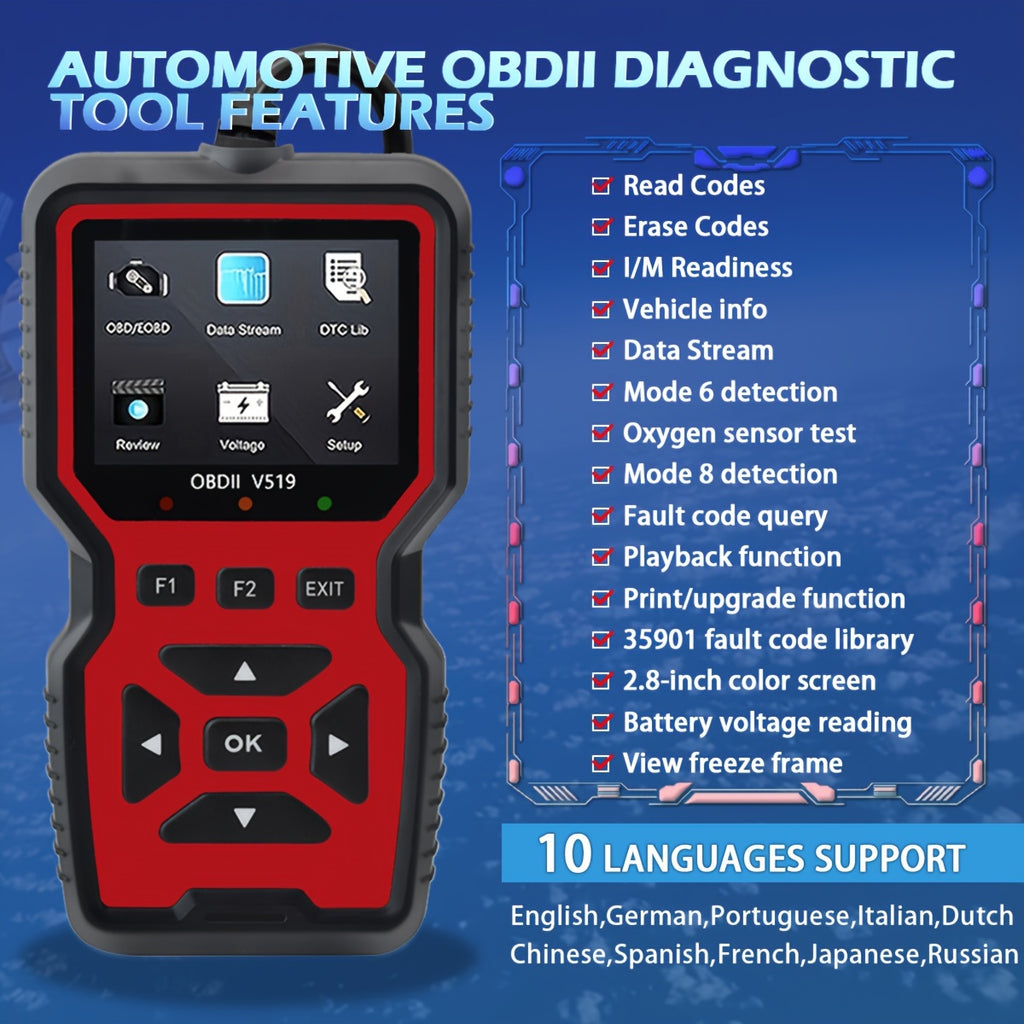 35,901 DTC Library Onretul Automotive OBD2 Scanner Tool,