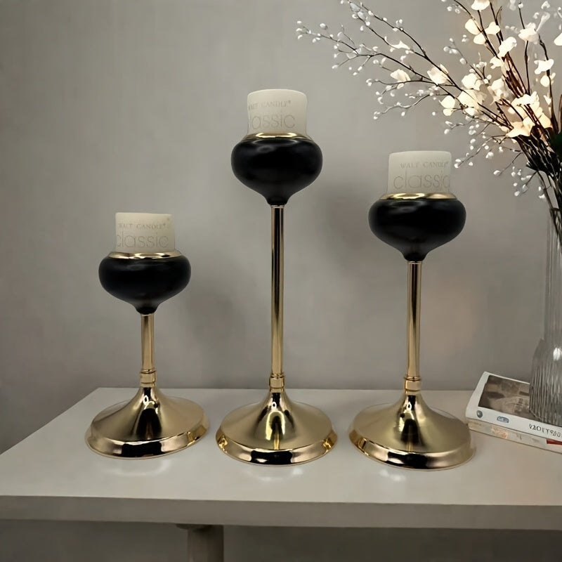 [Luxurious Candle Holders] Luxurious Golden Metal Candle Holders | Elegant Tabletop Decor for Weddings, Home, and Special Occasions, Perfect for Christmas, Halloween, Easter, Thanksgiving, Mother's Day, and Birthday Parties (
