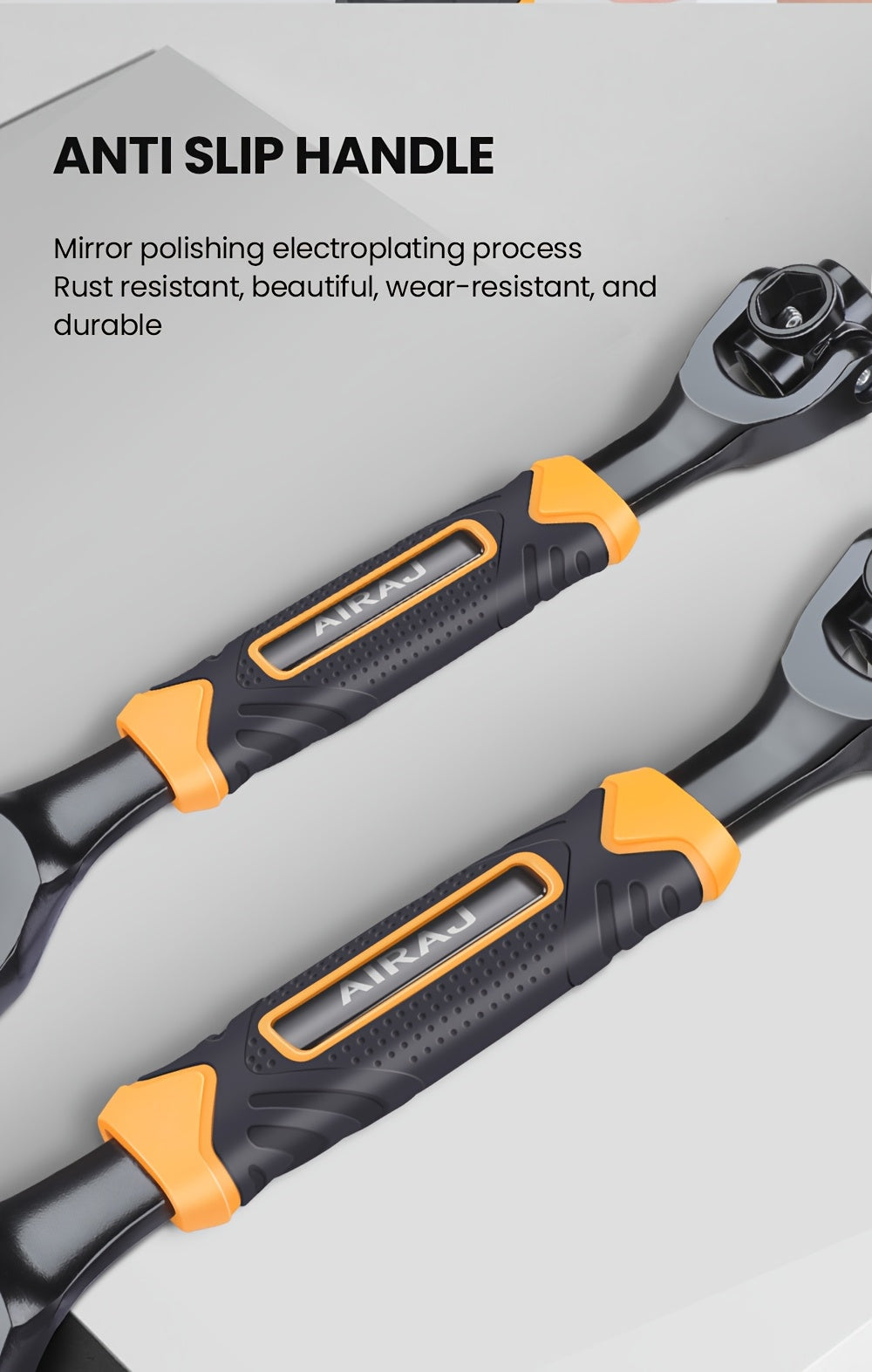 AIRAJ Multi-functional Socket Wrench Head 360 Degree Rotation Automatic Locking Hardness High Torquee Repa