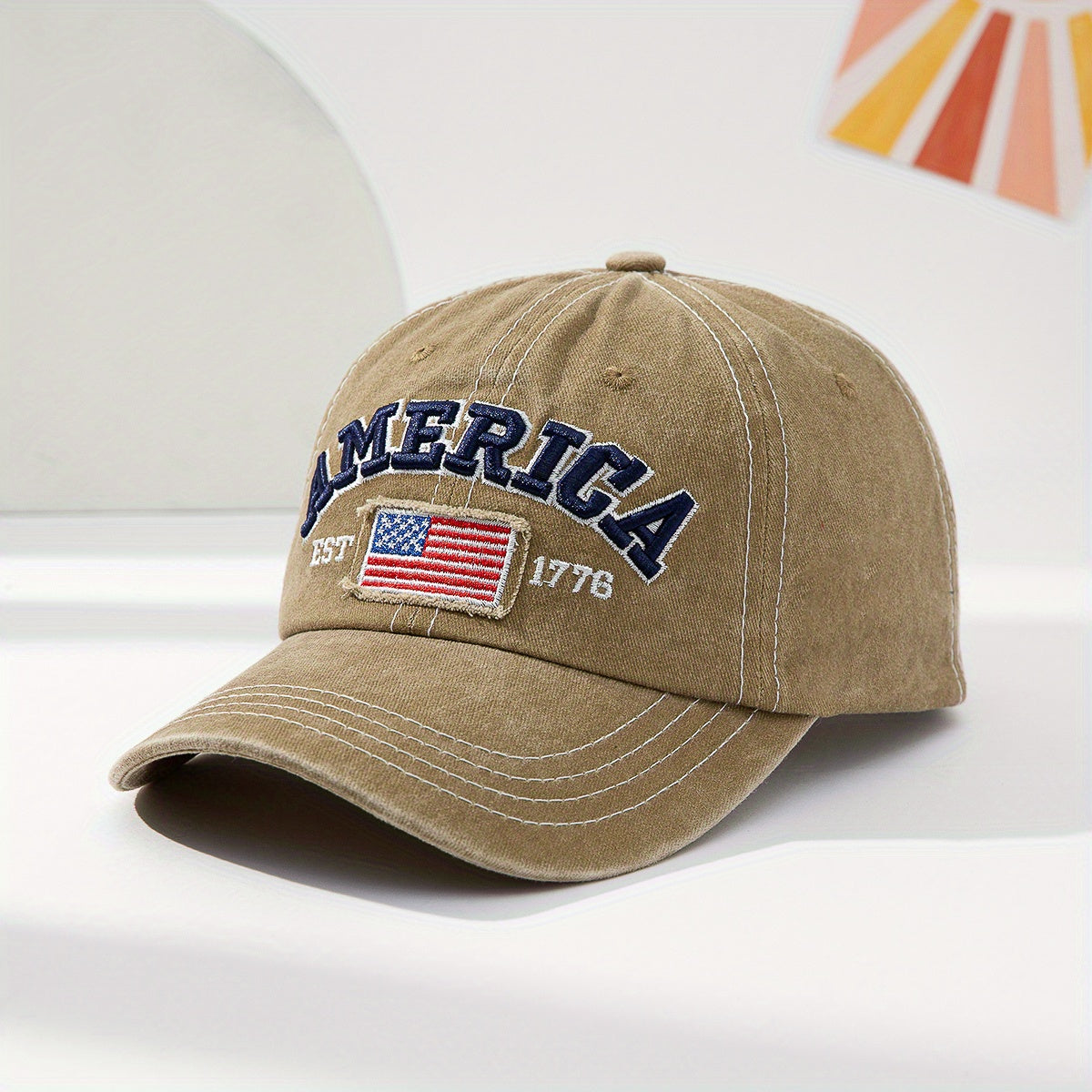 Europe And The United States Style Embroidered National Flag Lettered Baseball Cap Fashionable Casual Sun Hat