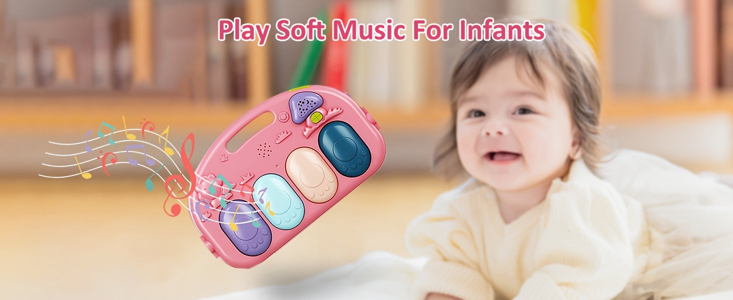 Youngsters Play Mat Youngsters Gym, Funny Play Piano Tummy Time Youngsters Activity Gym Mat with 5 Youngsters Learning Sensory Youngsters Toys, Music And Lights Boy & Girl Gifts for Youngsters Youngsters 0 to 3 6 9 12 Months