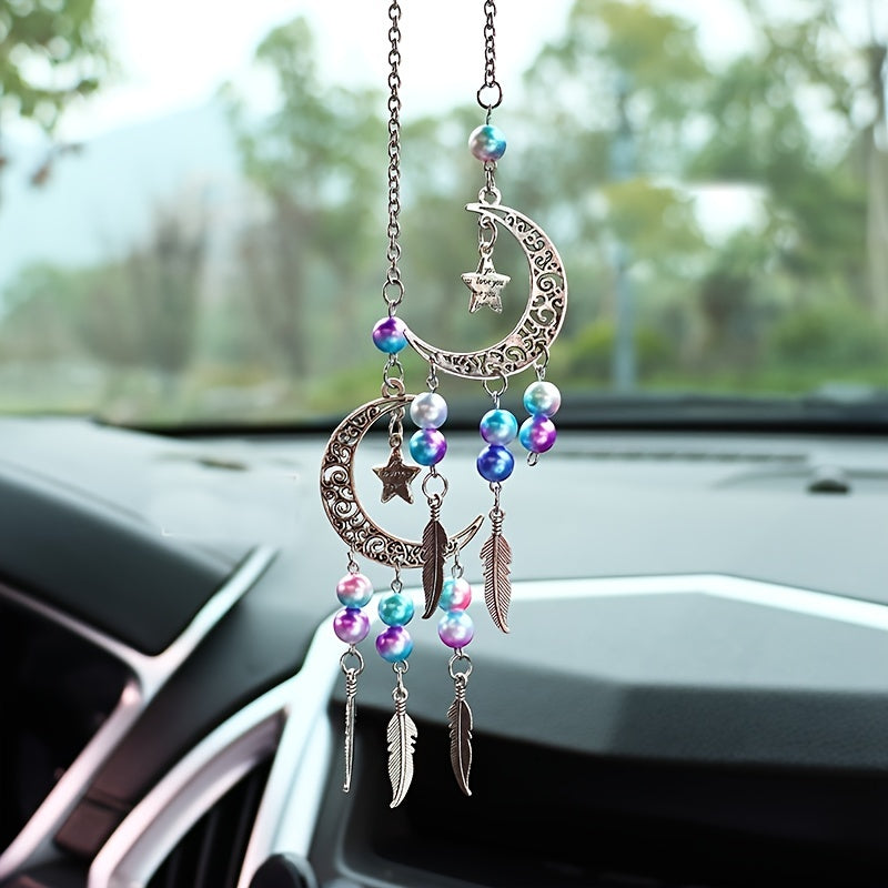 Beautiful Dreamcatcher Car Rear-view Mirror Pendant - Colorful Bead Wind Chime Ornaments