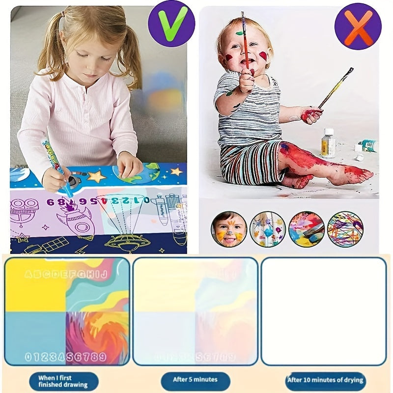 Water Doodle Mat 31 X 38 Inches Extra Large Magic Drawing Doodling Mat Coloring Mat Educational Toys Gifts for Kids Toddlers Boys Girls Age
