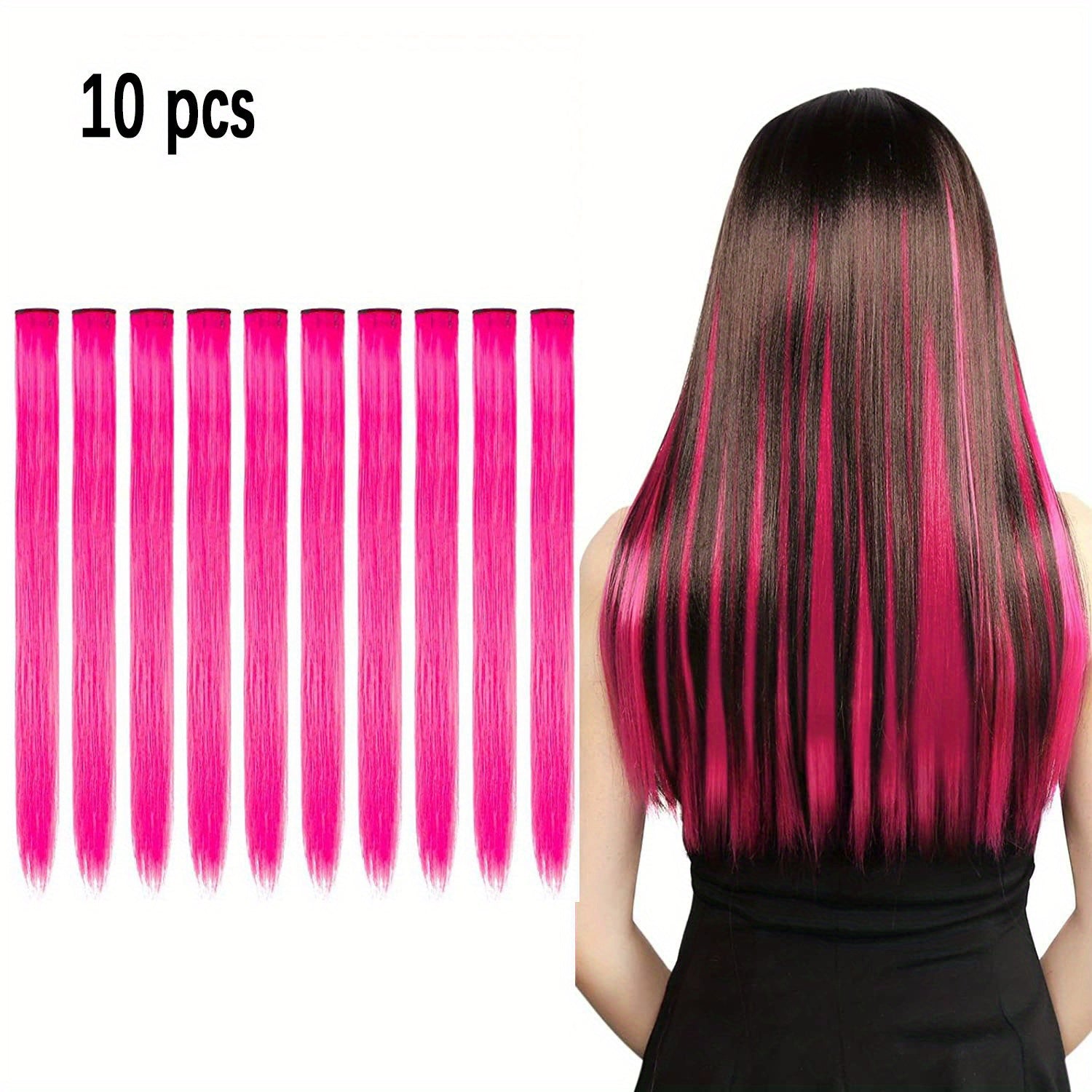 10 Pack HUAQIN Clip-In Hair Extensions for - 18 Inch