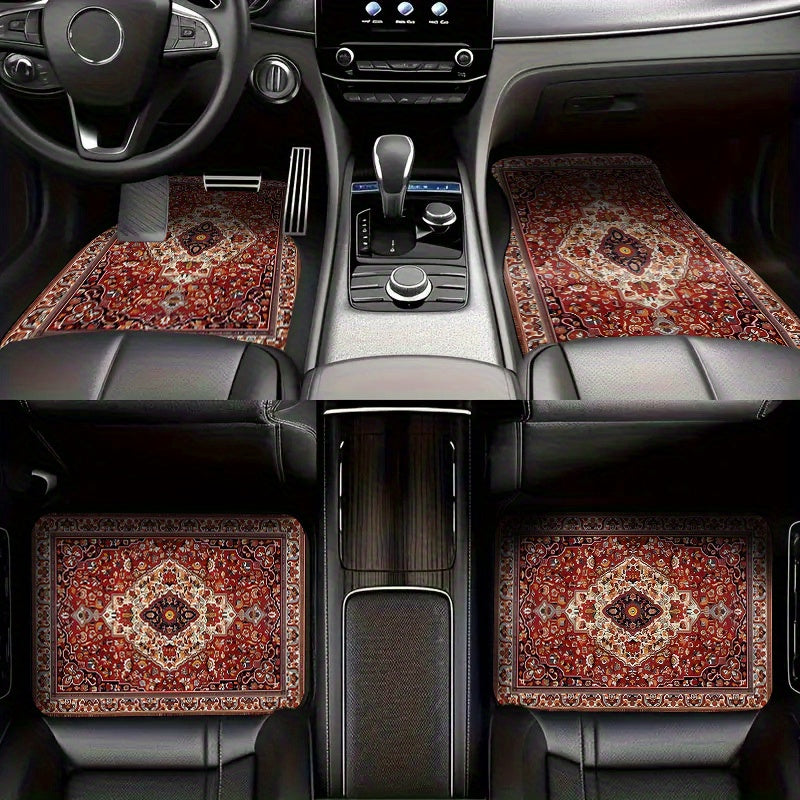 Set of 4 Universal Vintage Moroccan Car Floor Mats,