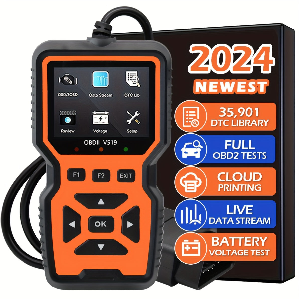 35,901 DTC Library Onretul Automotive OBD2 Scanner Tool,