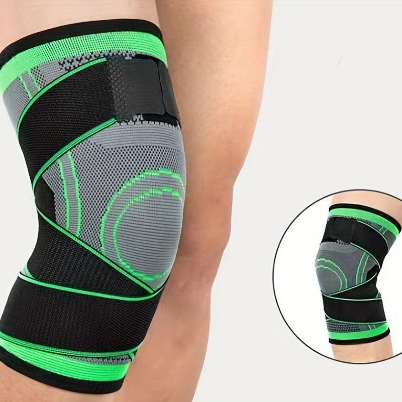 1pc Men's Sports Compression Knee Protector - Knee Support & Protection for Fitness, Running, Gym, and Outdoor Activities - Breathable, Short, Nylon Strap Design
