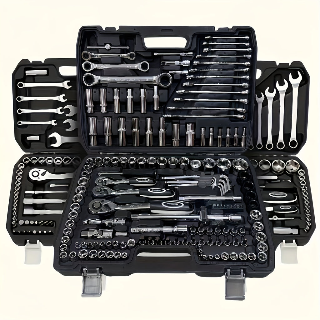 150-Piece & 46-Piece Mechanical Tool Set, Durable Metal Socket & Ratchet Wrenches,