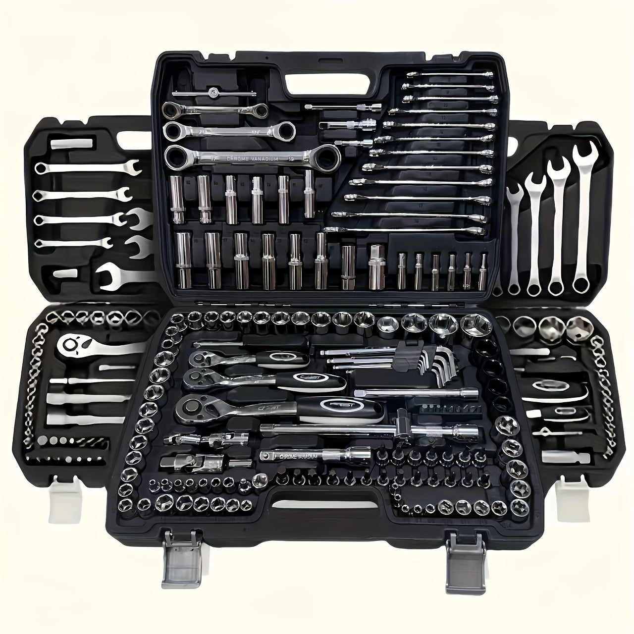 150-Piece & 46-Piece Mechanical Tool Set, Durable Metal Socket & Ratchet Wrenches,