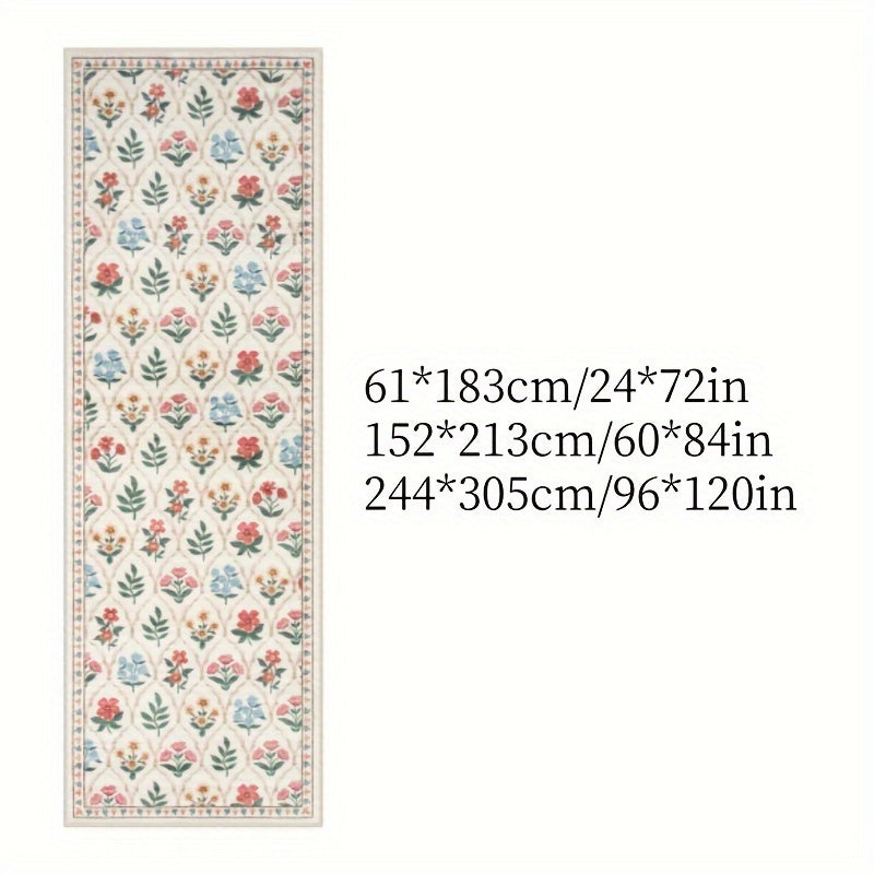 Christmas Area/Runner Rugs for Living Room, Washable Rug Carpet, Non-Slip Low Pile Soft Flowers And Plants Moroccan Holiday Xmas Decor Throw Mat for Living Room/Bedroom/Kitchen
