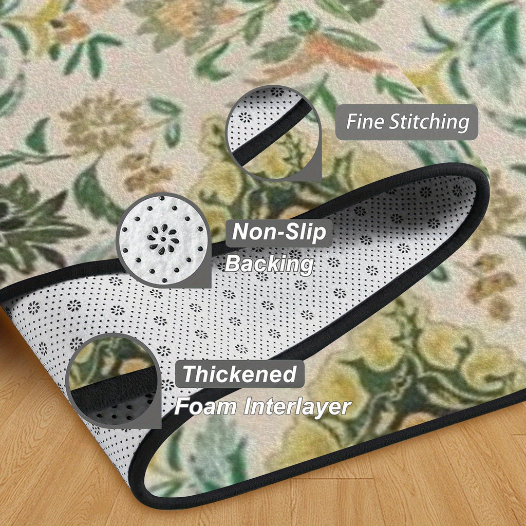 1pc Machine Washable carpet 31*20inch--Carpet, Floor MATS and Protectants, Non-Slip, Fade Resistant, Flannel Area Mat, sqm Polyester, Lightweight Rugs for Entryway, Hallway, Kitchen and Corridor, Bedroom Office, Living Room