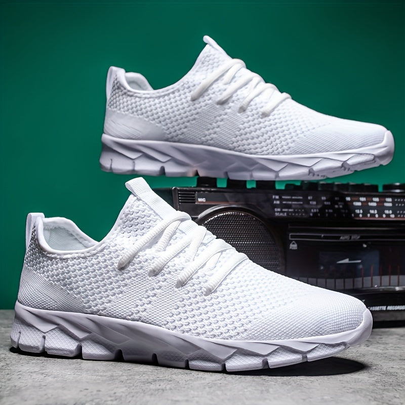 Womens Super-Breathable Flying Woven Sneakers - Stylish Casual Running Shoes with Lightweight Cushioning - Durable One-Color Charm for Sports & Everyday Wear