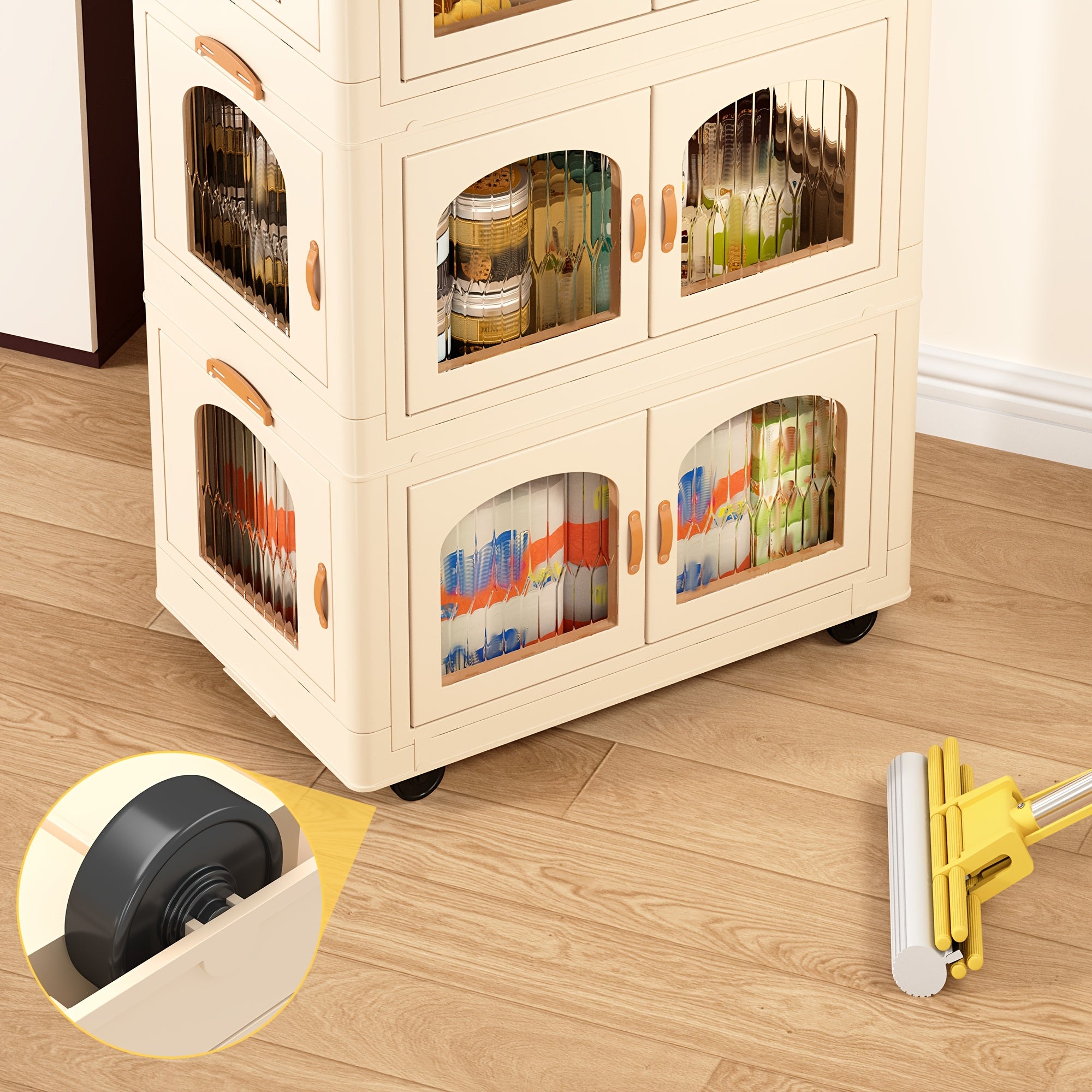 75GALPlastic Storage Bins with Lids and Magnetic Doors | Food Storage Containers