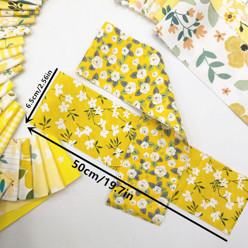80 pre-cut jelly roll strips, assorted yellow floral print cotton fabric, 2.5 x 19.7 inches, suitable for sewing, jelly roll rugs, and DIY projects