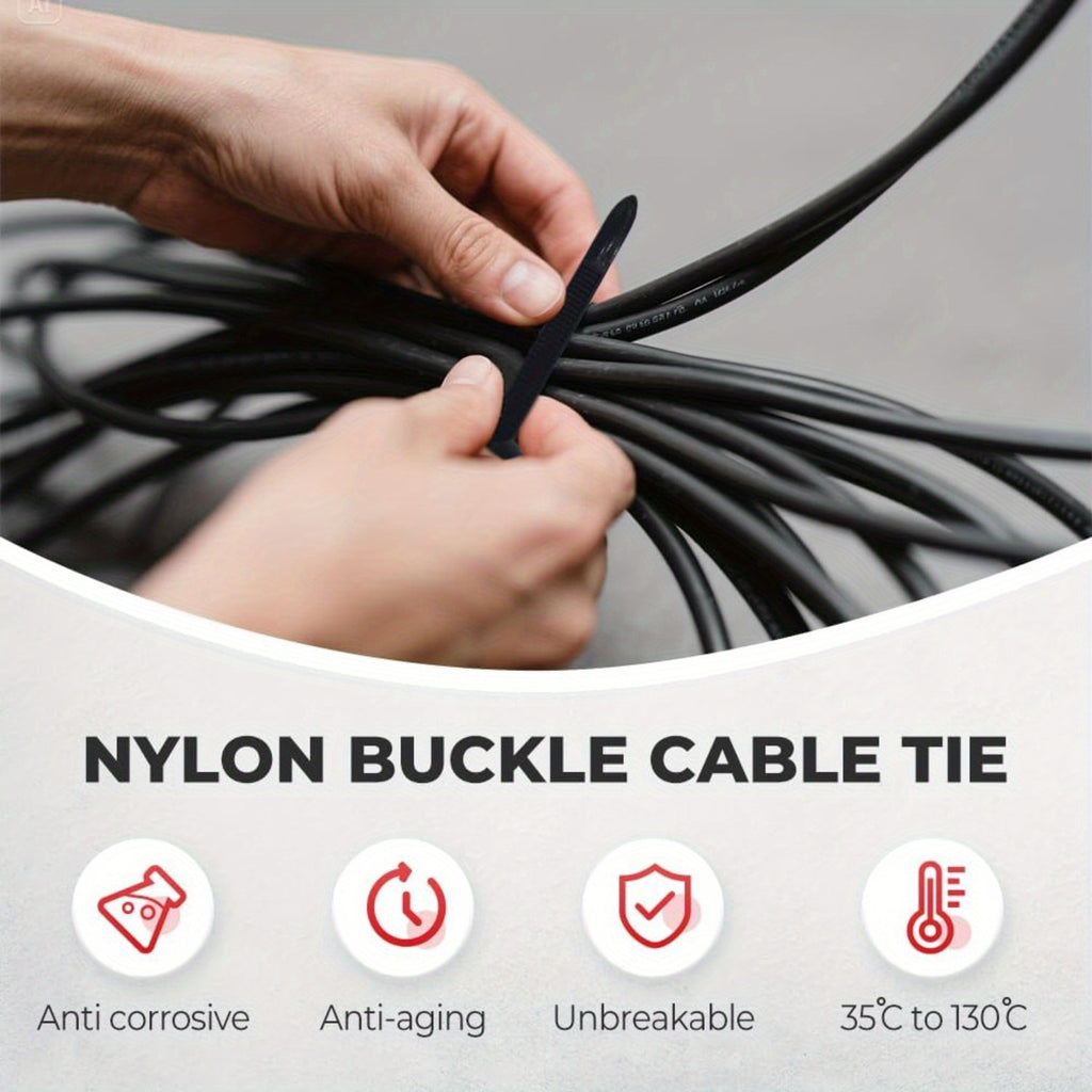 100/20/30/50pcs Heavy-Duty Nylon Cable Tie Buckles - Heavy Duty Plastic Cable Ties