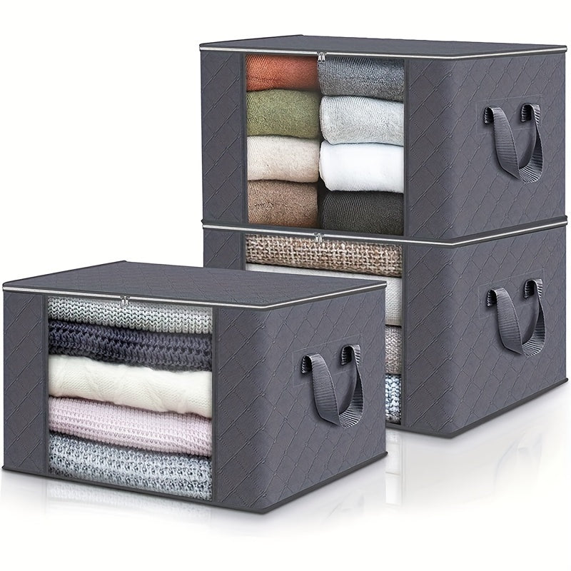 4/6pcs Durable Foldable Storage Trunks with Handle for Clothes, Bedroom, Quilt, Closet, Dormitory, Toys - Cord Blanket Storage Bag