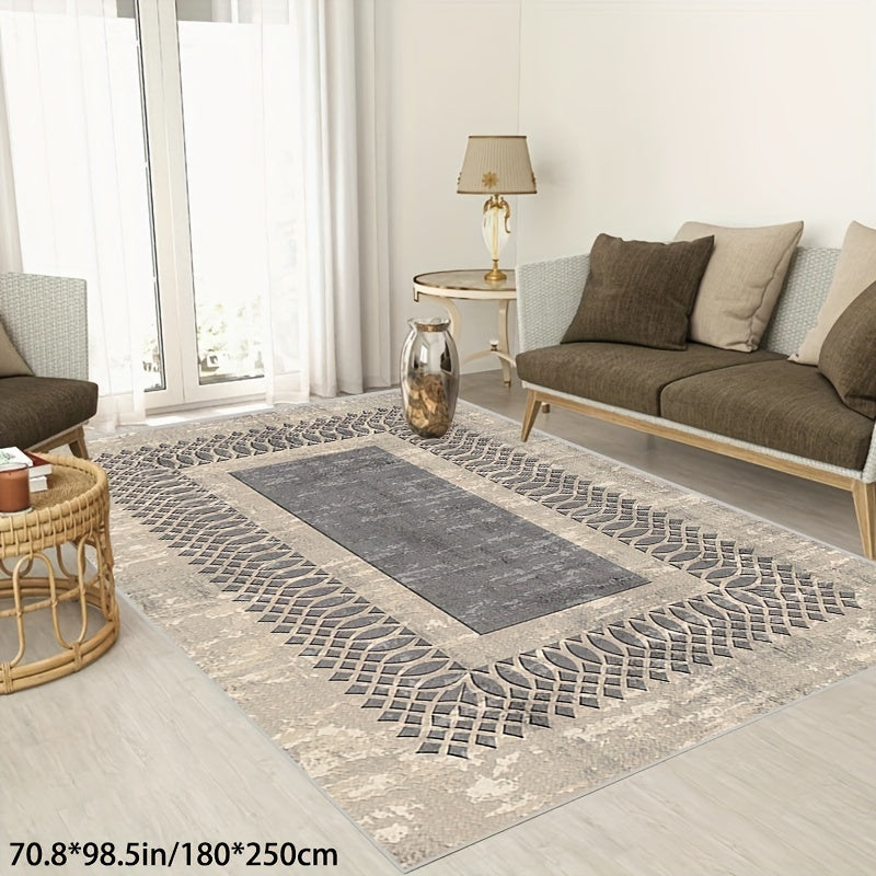 Area Rug Living Room Rugs: Large Machine Washable Non Slip Thin Carpet Soft Indoor Luxury Floral Distressed Carpets for Under Dining Table Farmhouse Bedroom  Home Office