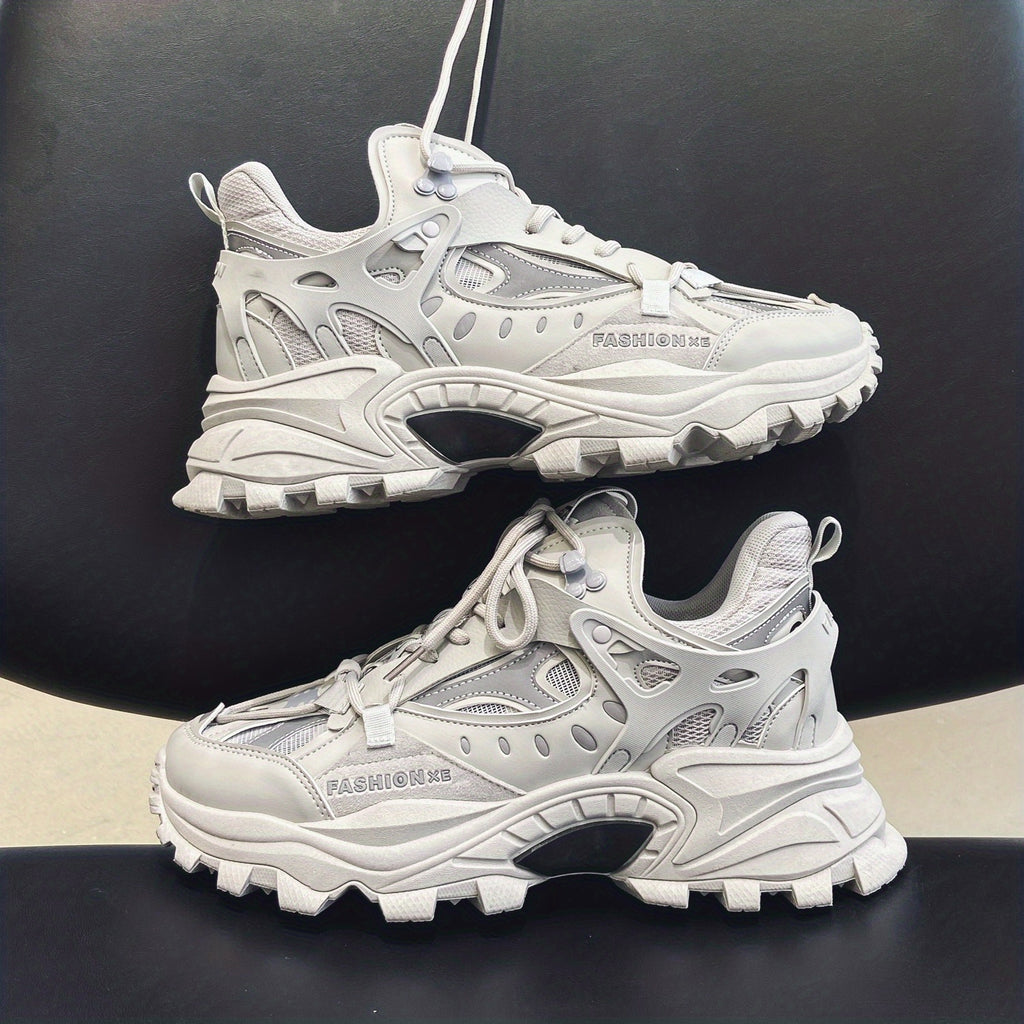 [1 Pair Men'S Cloud Pattern Sneakers] Round Toe Lace-Up  Athletic Sneakers, Sports , Breathable Fabric