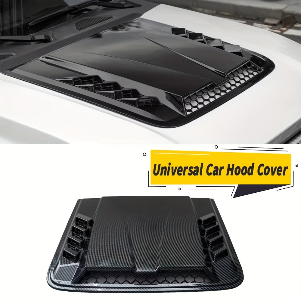 Polished ABS Universal Car Hood Vent Cover - Front Placement Automotive Hood Scoop with Air Flow Inlet for Enhanced Cooling - Fits Most Vehicles
