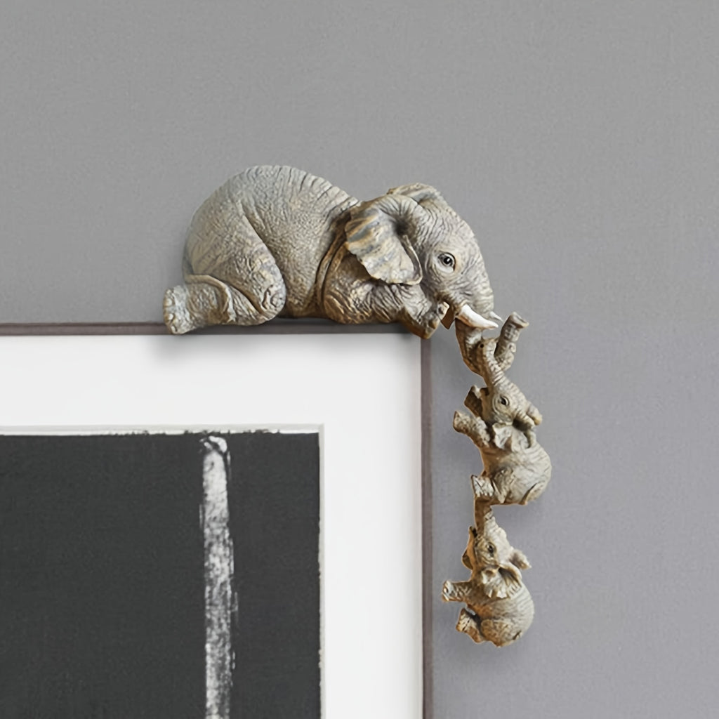 3pcs/set Adorable Elephant Hanging Decor - Resin Crafts for Home and Room Decor