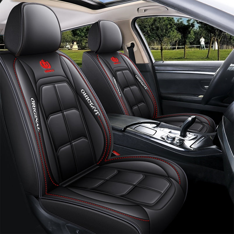 Universal PU Leather Car Seat Set, 5 Seat Full Set Car Seat Cover,