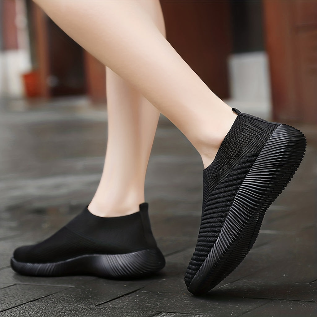 [Slipon Footwear] Women's Lightweight Slip-On Sneakers, Breathable Fabric Upper, EVA Sole, Comfort Insole, Solid Color, Low Top Design for Summer Casual Sports Shoes