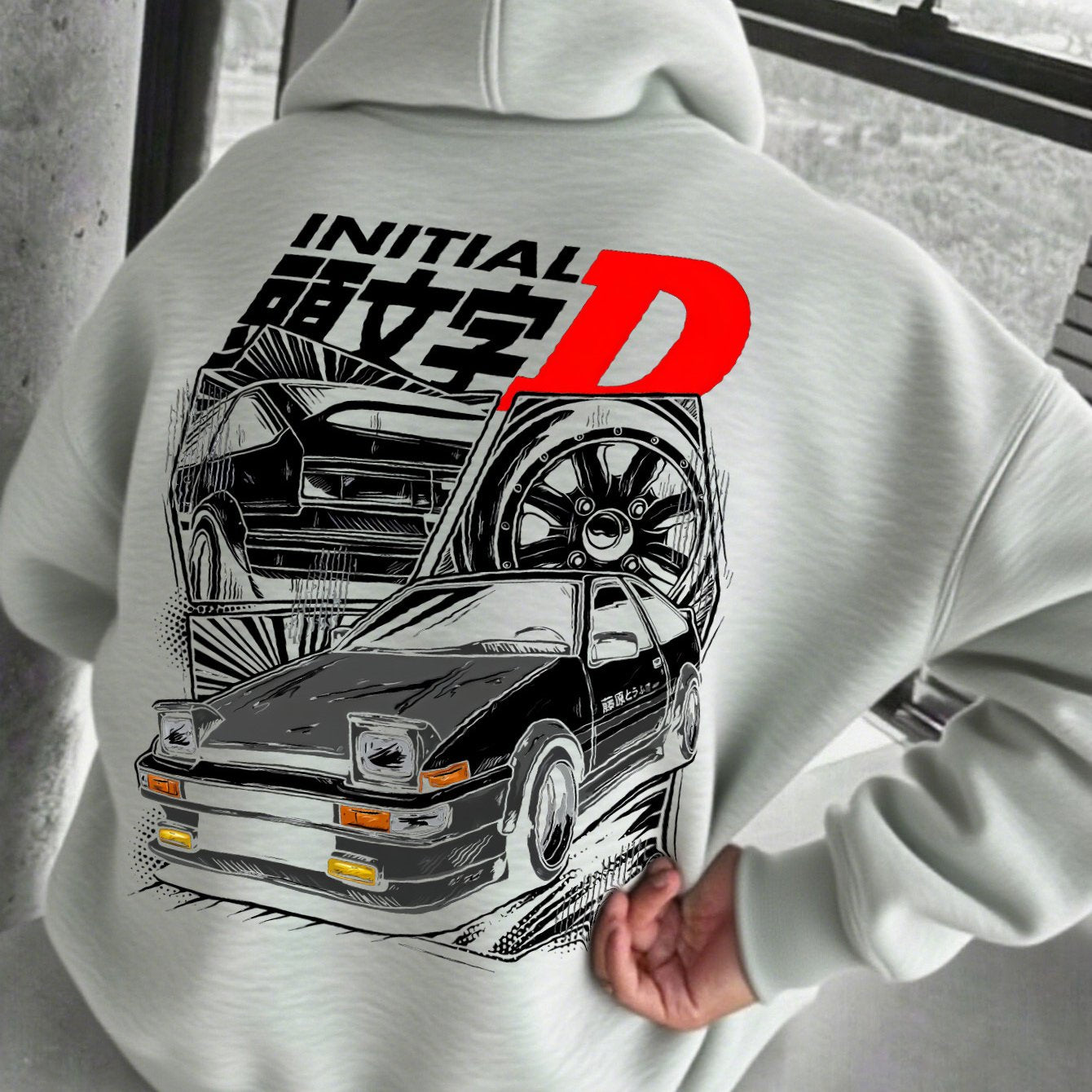 Men's JDM Car Graphic Hooded Sweatshirt