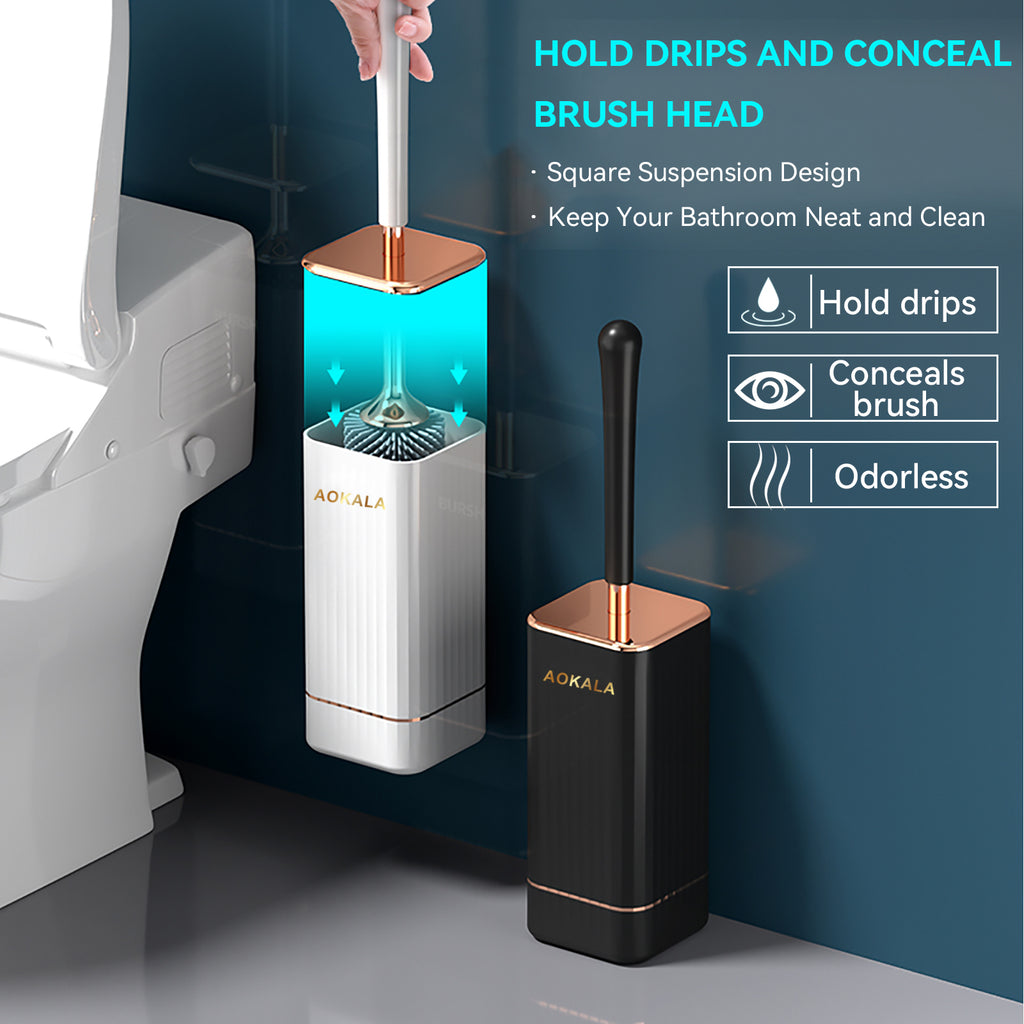 Aokala Toilet Brush And Holder, Elegant Toilet Bowl Brush Set