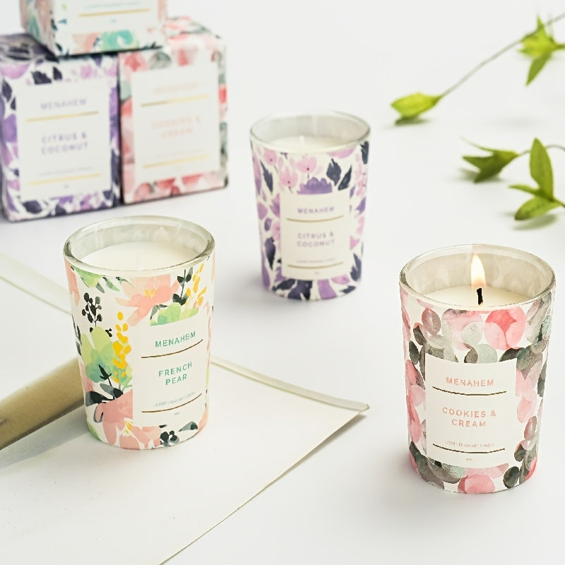 2pcs 2025 New Creative Flower Series Candles, Smokeless Fragrance Soy Wax Bedroom Home Essential Oil Candles Fragrance Air, Home Decoration, Cute. Christmas, New Year, Valentine's Day, Birthdays And Other Holiday Souvenirs,