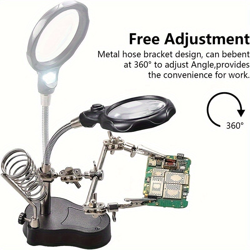 Professional Electronic Inspection & Repair Station with Built-in Lighted Magnifying Glass