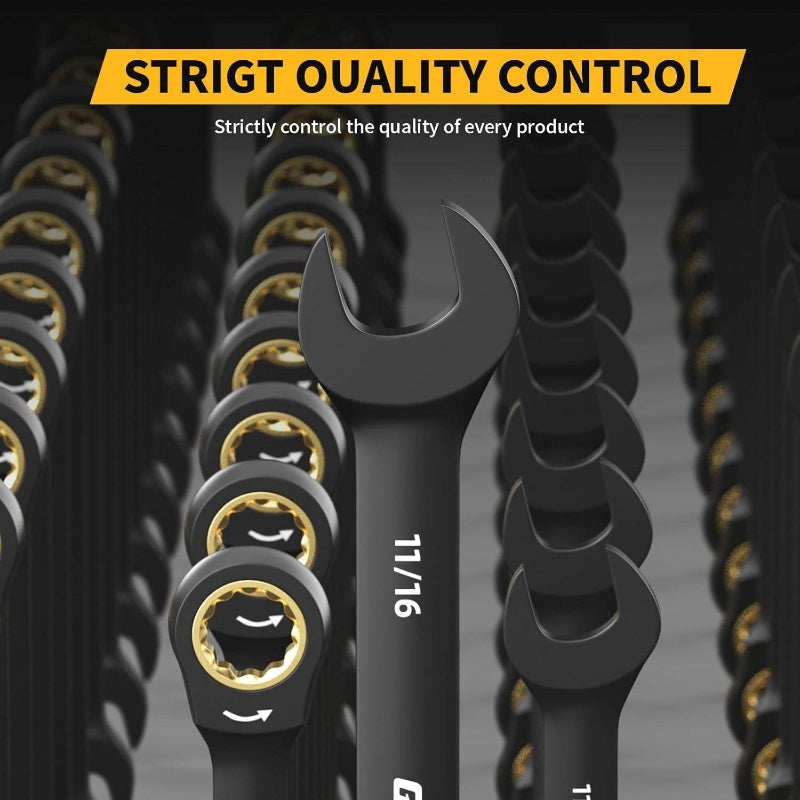 23pcs SAE Metric & Standard Ratcheting Wrench Set with Organizer Box