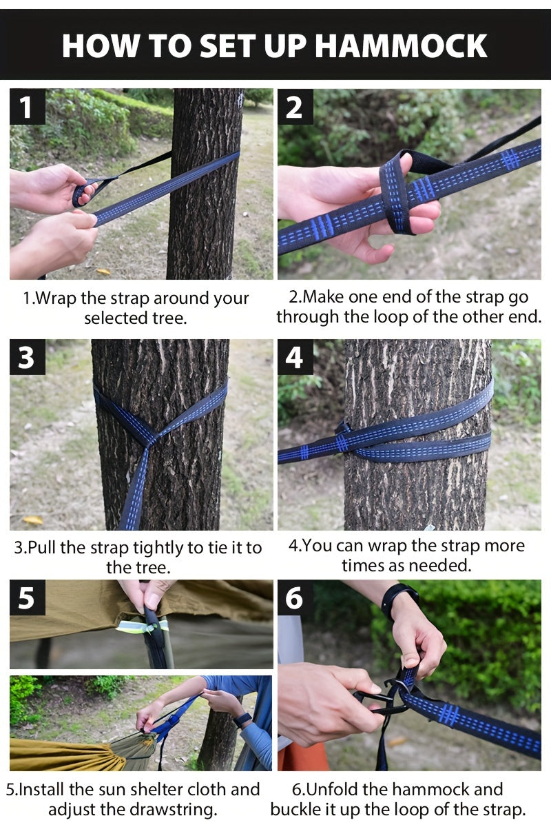 GEERTOP 3in 1 Outdoor Hammock with Mosquito Net Sun Shelter, Double Sleep Rest Camping Hammock for Backpacking Travel Garden Park