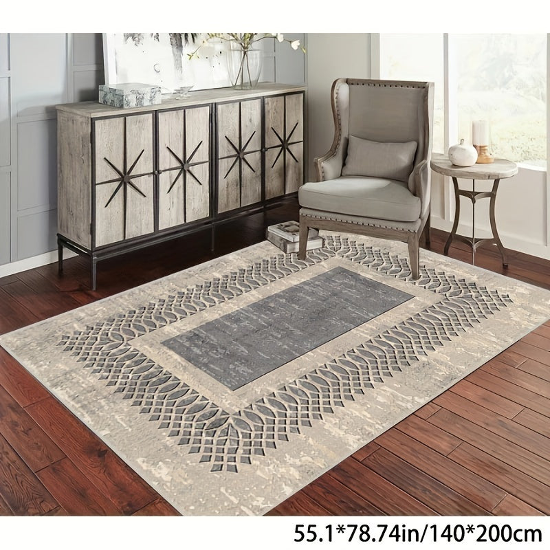 Area Rug Living Room Rugs: Large Machine Washable Non Slip Thin Carpet Soft Indoor Luxury Floral Distressed Carpets for Under Dining Table Farmhouse Bedroom  Home Office