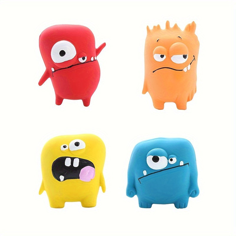 4pc Dog toys, sounding toys, monster shapes, squeezing sounds, easy to clean