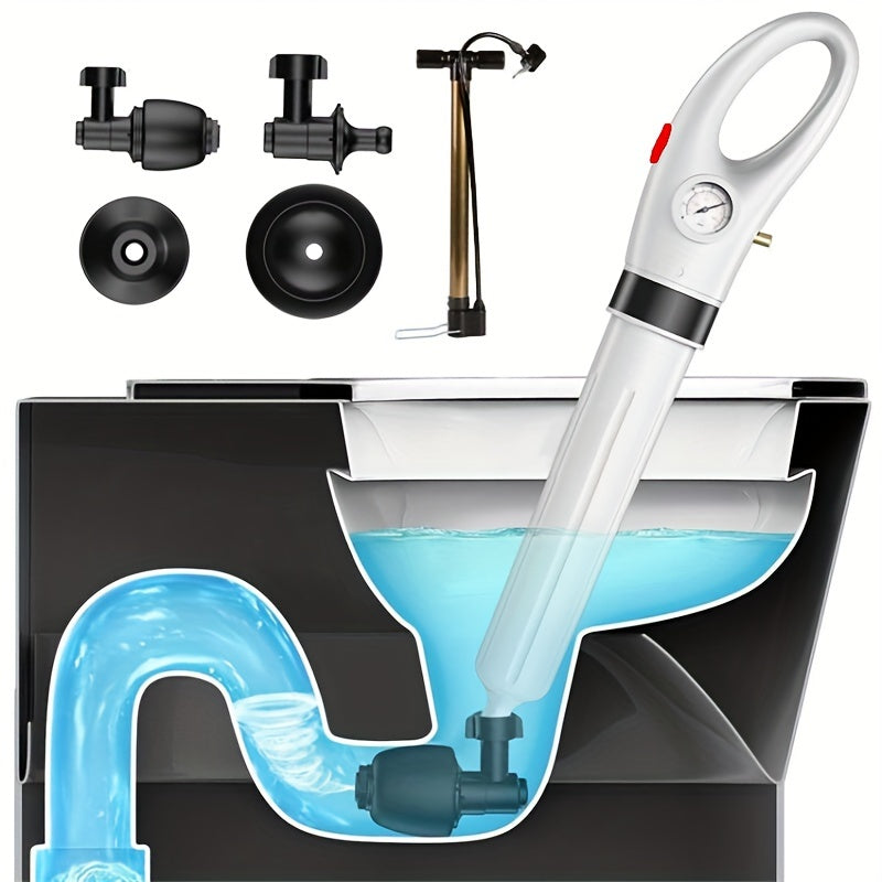 1pc Enhance The Performance Of Your Toilet With High-pressure Air Pump Upgrade Kits, Powerful Drain Blaster Augers, Air Guns, And Manual Drain Cleaning Tools