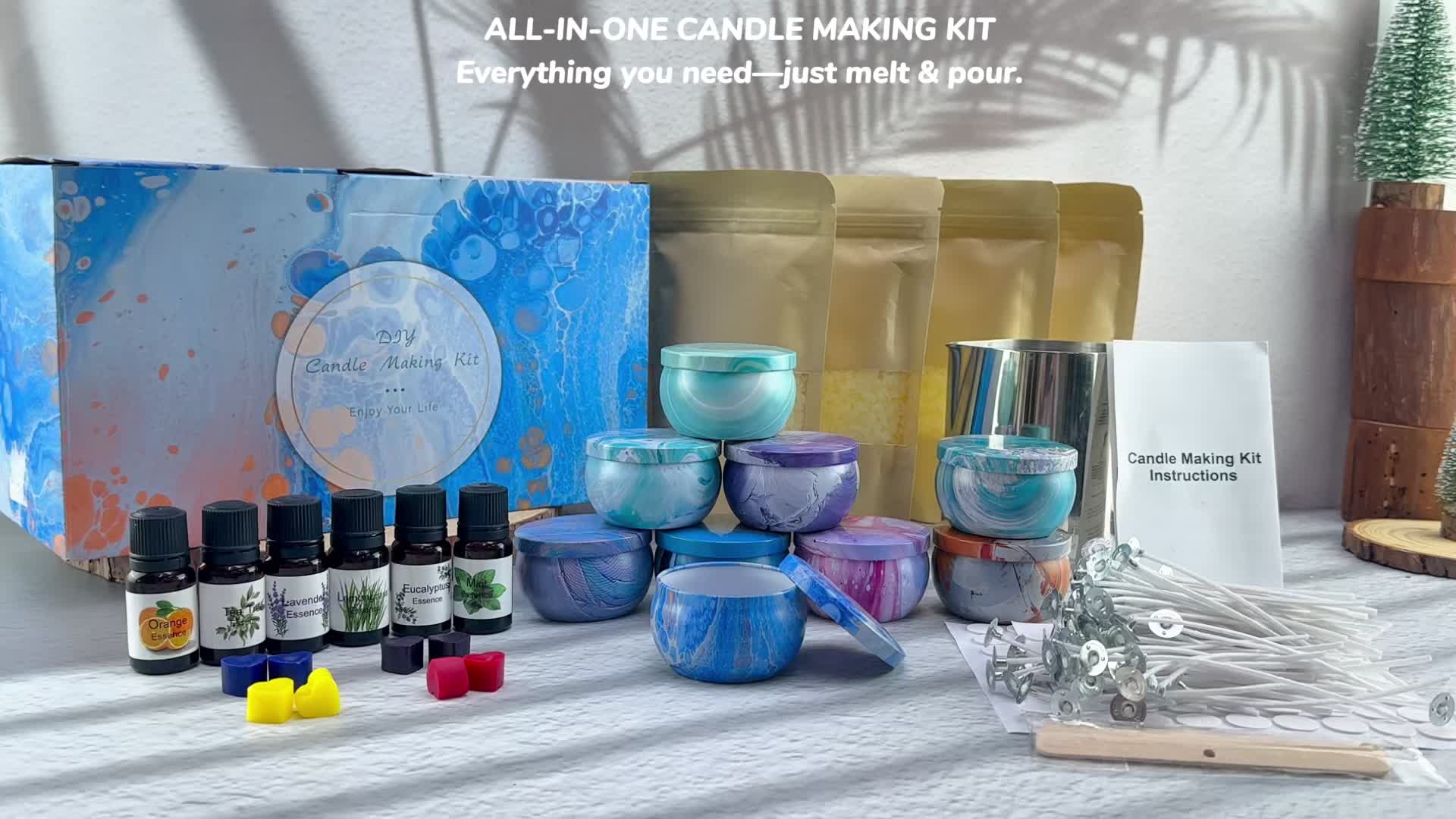 Candle Making Kit For Adults Scented Candles With 9 Candle Jars, 4 Beeswax, 8 Dye Blocks, 16.91oz Melting Pot And More Arts Crafts Hobby Kit Gift Set, Home Decor, Thanksgiving Christmas Decorations.christmas Candles.Valentine