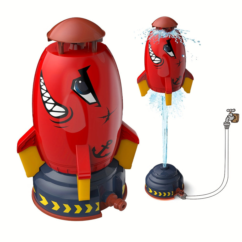 1pc, Outdoor Flying Water Jet Rocket Rotating Launch Sprinkler Watering Device Water Play Small Toys Waterer Rocket Fountain Summer Cool Toys Party Activity Toys Children's Birthday Gift
