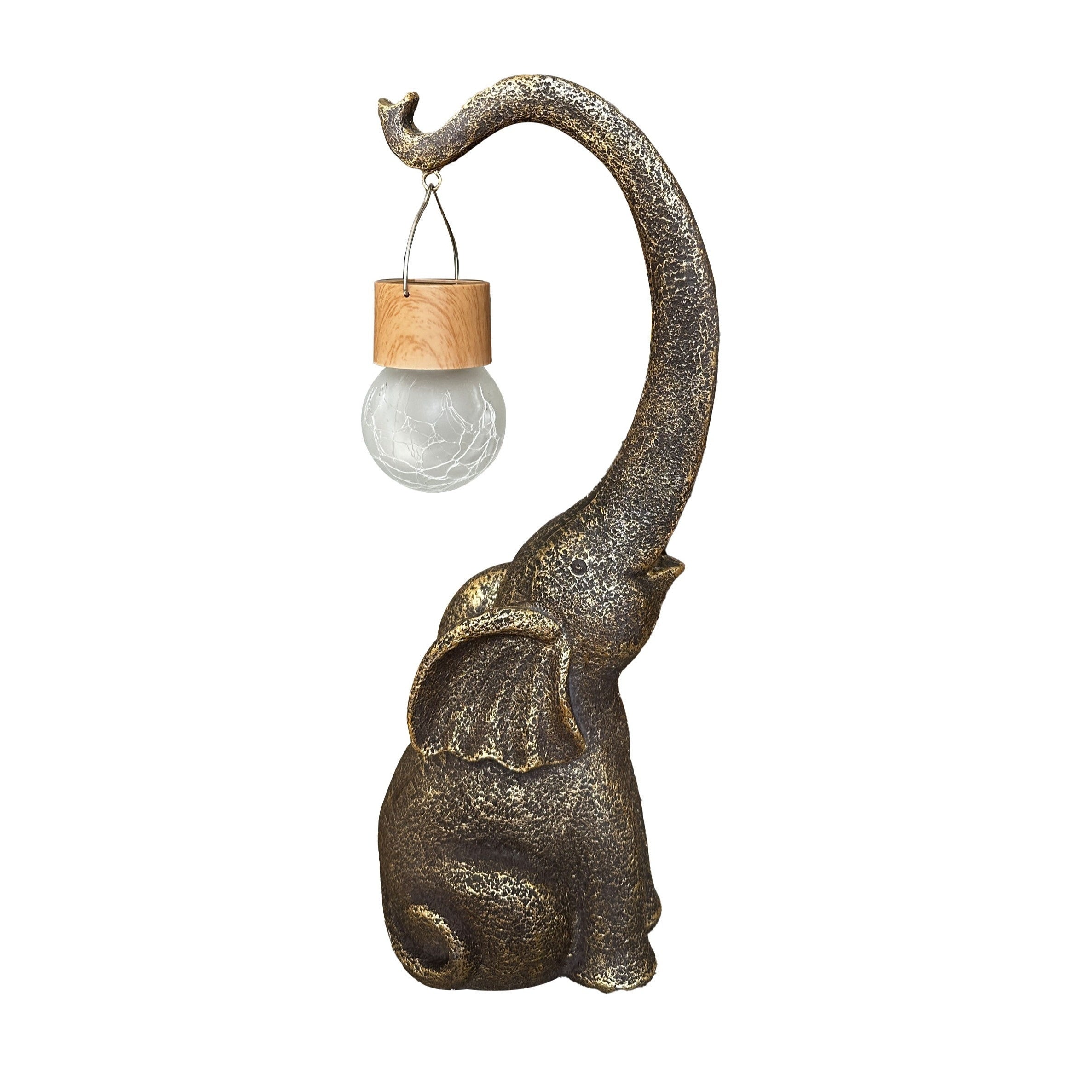 XXOASIS Solar-Powered Copper Elephant Statue Light - Perfect for Garden, Lawn, Balcony, Porch & Pond Decor | Rechargeable, Switch-Controlled Outdoor Illumination | Unique Gift Idea
