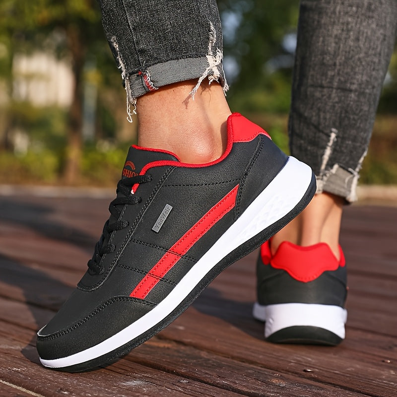 VanWeir Lightweight Men'S Shoes - Navy Blue & White, Stable Lace-Up Sneakers with MD/TPR Sole, Breathable Fabric Lining for Outdoor Sports, Hiking & Casual Wear