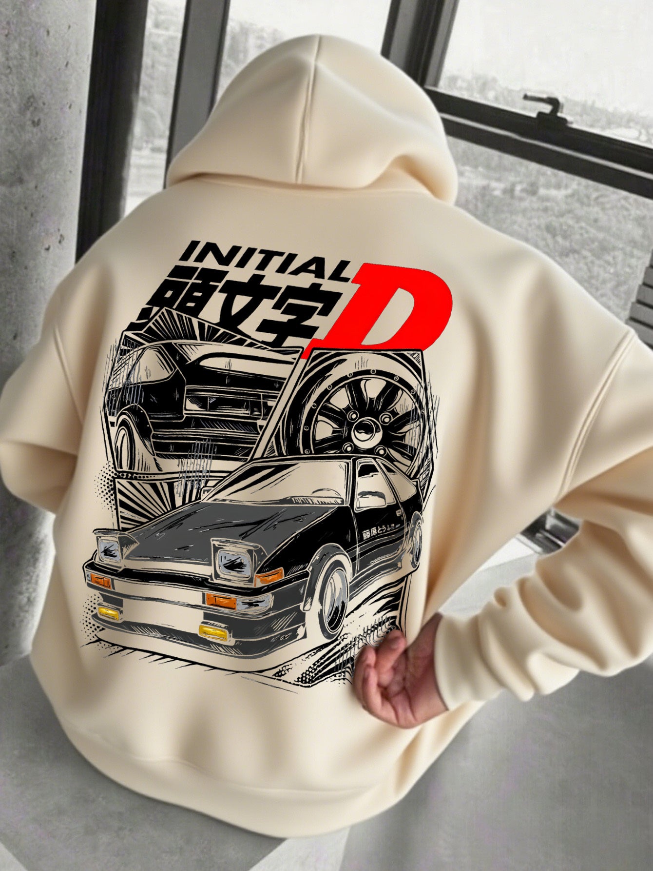 Men's JDM Car Graphic Hooded Sweatshirt