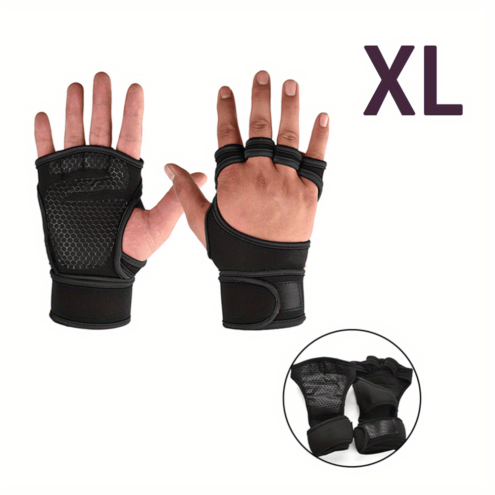 Half Finger Grip Gloves - Enhanced Wrist Support, Palm Protection, and Grip Enhancement for Weightlifting, Fitness, and Sports - Unisex, Breathable, and Comfortable