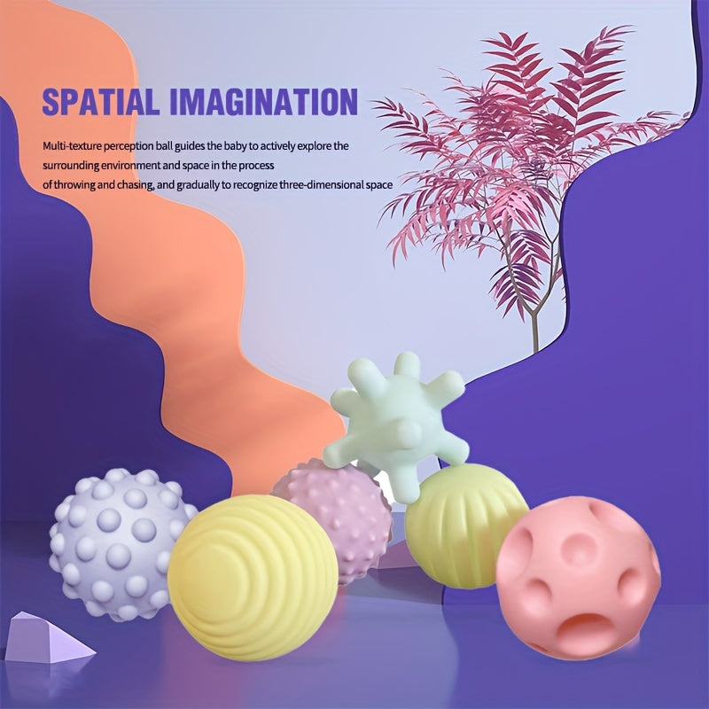 6pcs Soft Silicone Sensory Balls for Youngsters - Multi-Texture, Water Spray & Pinch Play Toys for Learning to Crawl and Fitness