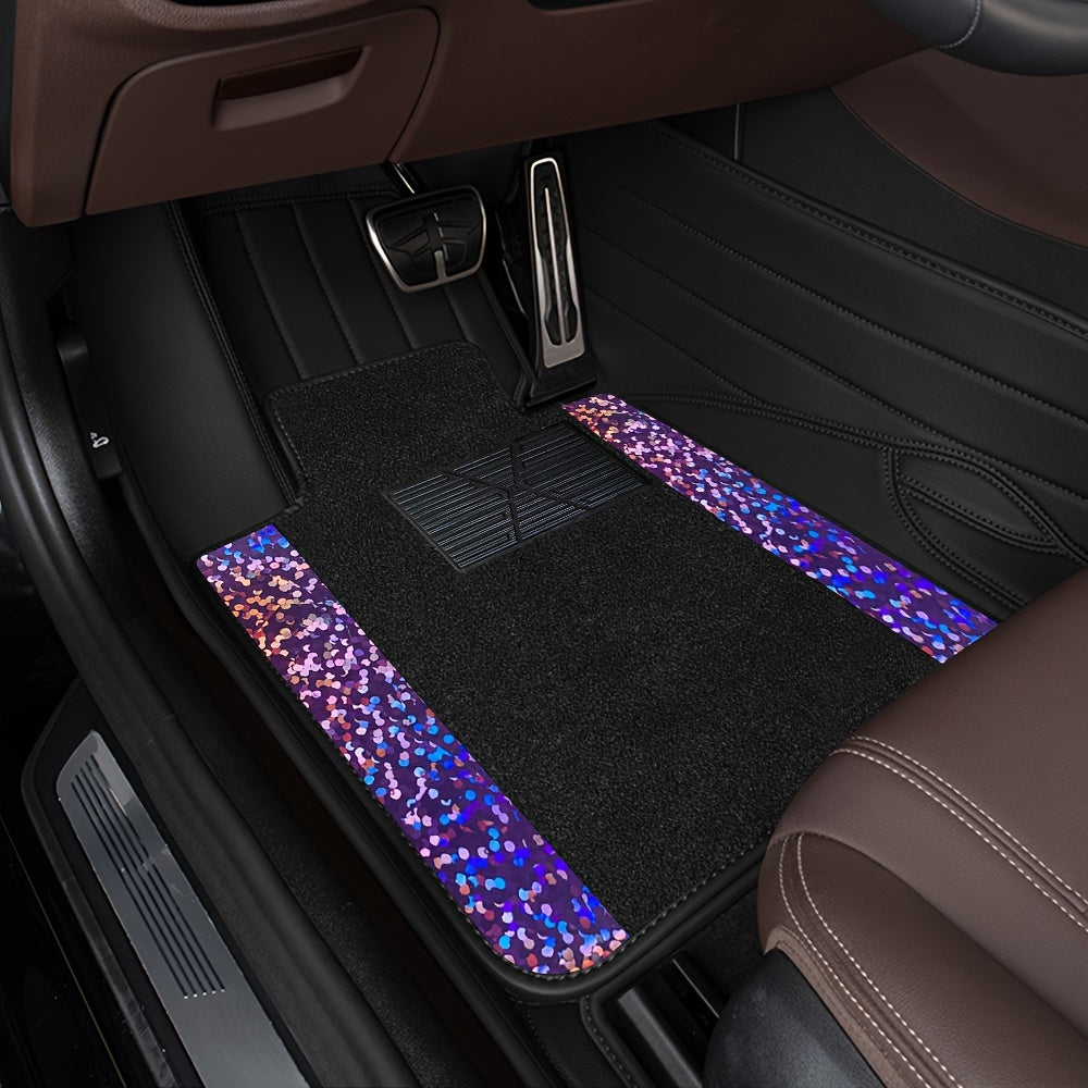 Muchkey Universal Fit Automotive Floor Mats fits Most Cars, SUVs, and Trucks, Colorful Outline Design Full Set Floor Liners