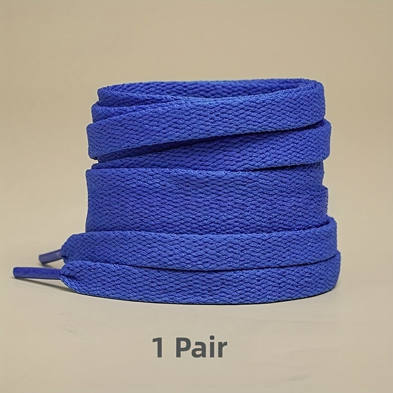 1pair Color Shoelaces Flat Sneakers Canvas Sports Shoelaces, Available In Multi Colors, Matching Use For Men Women