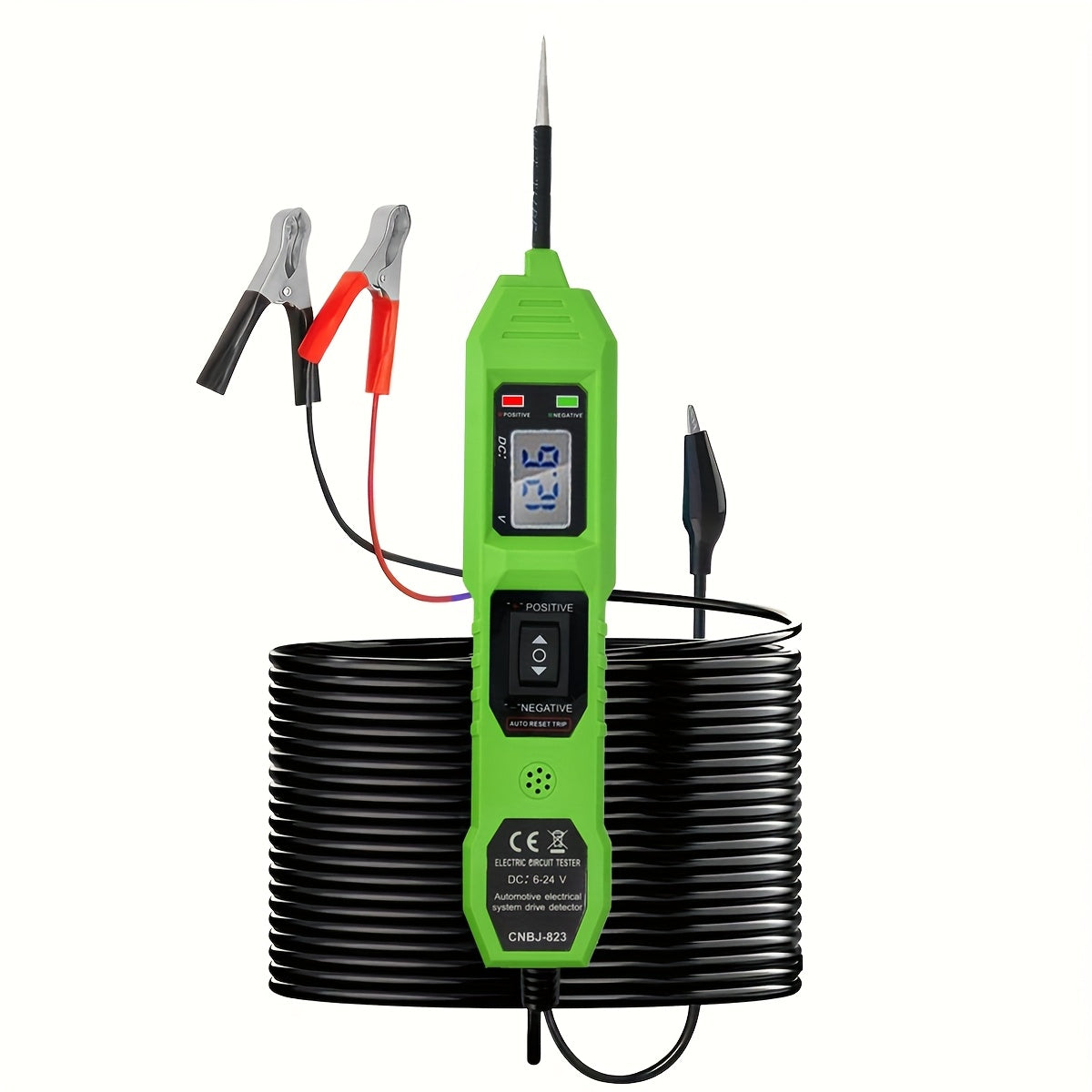 Automotive car voltage panel and Car Vehicle Circuit Tester with LED Voltage Display, USB Power, Compatible with 3.5-36V DC Automotive Electrical Systems, Digital Multimeter Probe with Clips