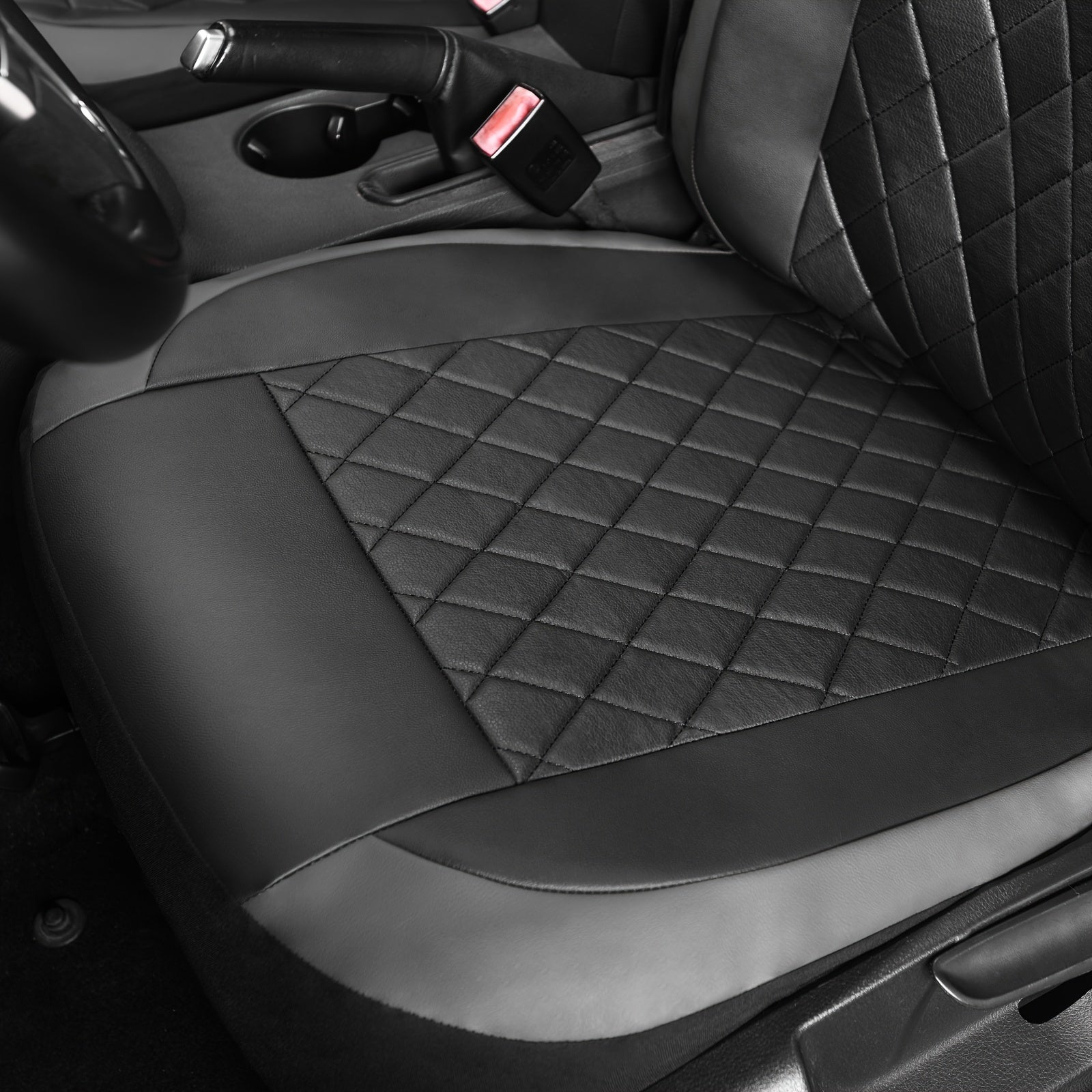 Universal Faux Leather Car Seat Covers Full Set Car Seat Covers Full Set Front Seats and Rear Bench, Universal Fit 5 Seat Covers for SUV, Automotive Truck, Scratch Proof