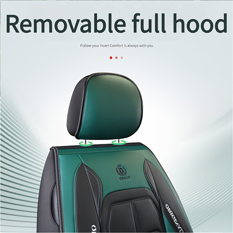 Universal PU Leather Car Seat Set, 5 Seat Full Set Car Seat Cover,