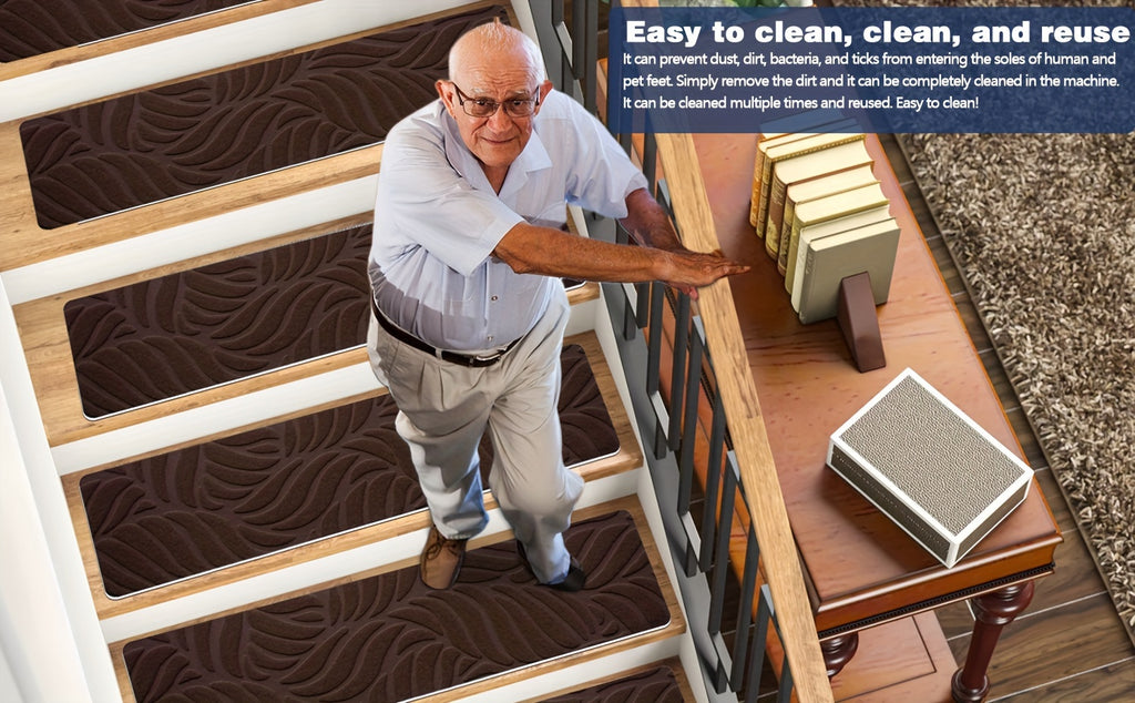 7/15pcs Stair Treads, Reusable Carpets, Durable Stair Runners, Washable Rugs, For Wood Step Pet Staircase Home Room Supplies Spring Decor Gift
