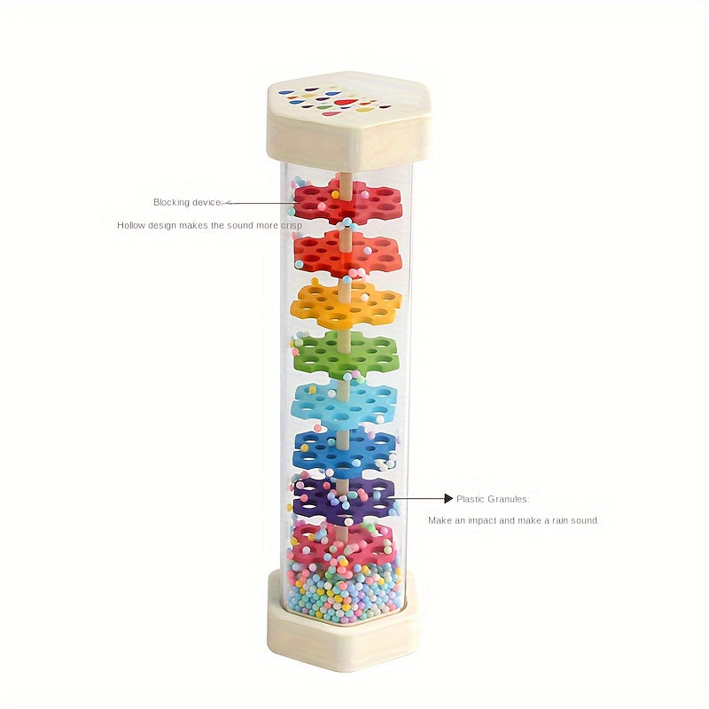 Oversized Infant Baby Early Education Wooden Rain Sound Tube Percussion Hourglass Rain Sound Tube Music Educational Toys Teaching Aids